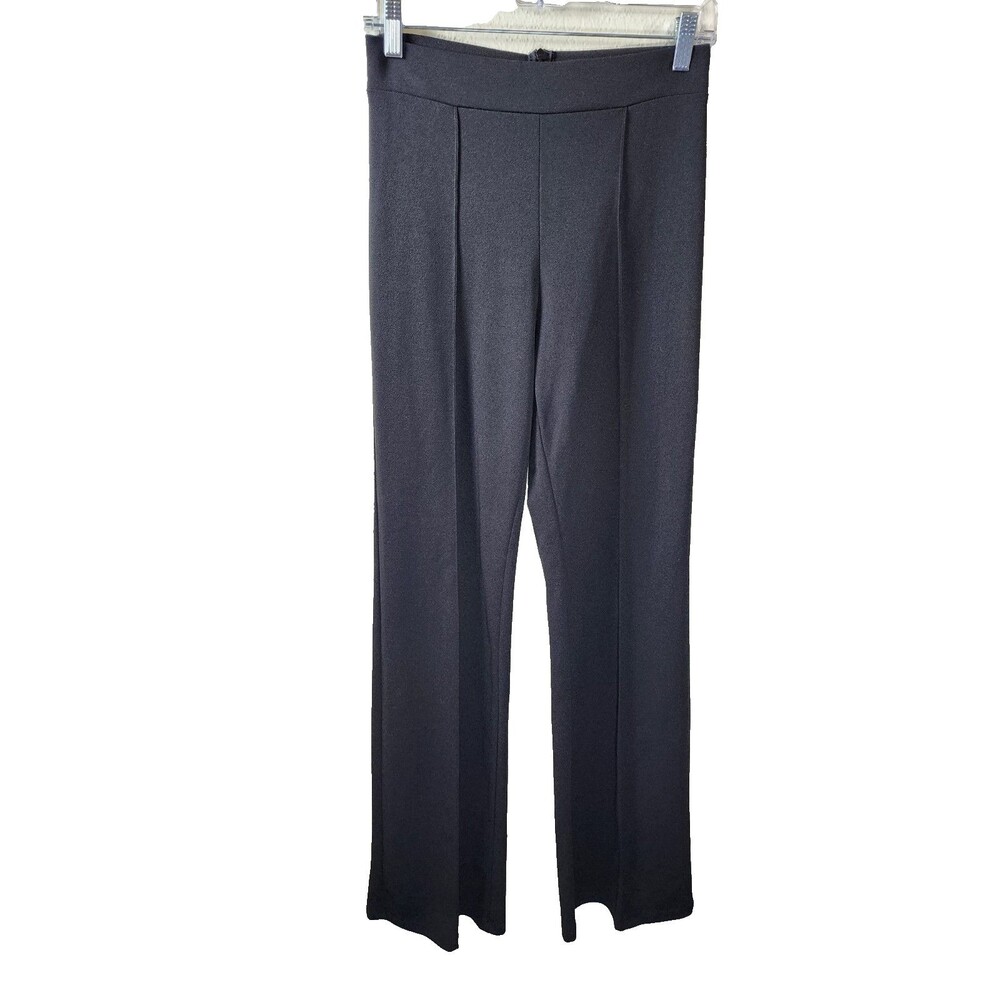 ​La Banga Womens M Black Wide Leg Flare High-Rise Front Seam Back Zip Pants
